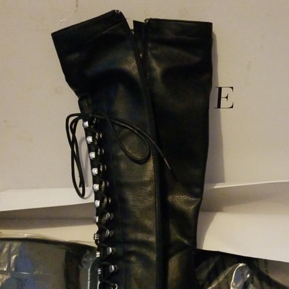 WOMENS LUXE BY JUSTFAB NEW HEELS BOOTS 6.5 - Picture 4 of 7